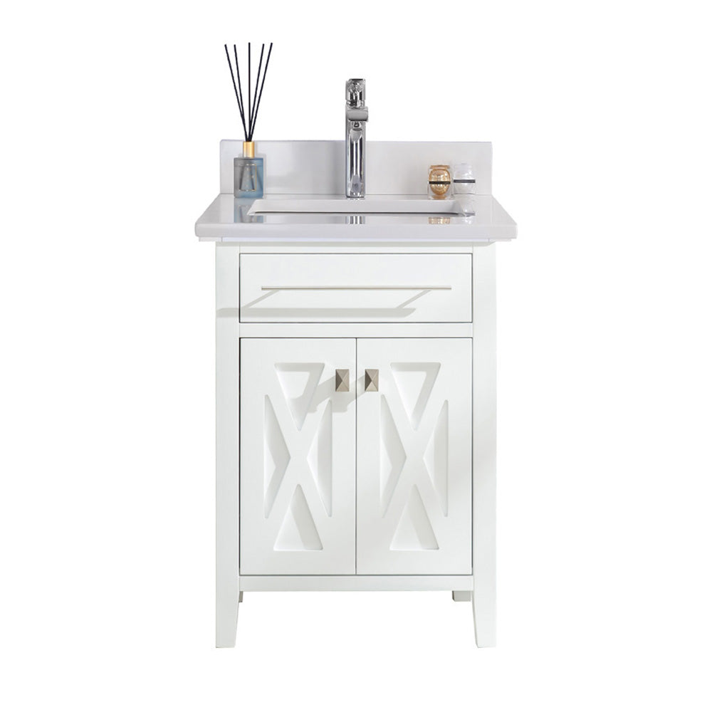 Wimbledon - 24 - White Cabinet + White Quartz Countertop