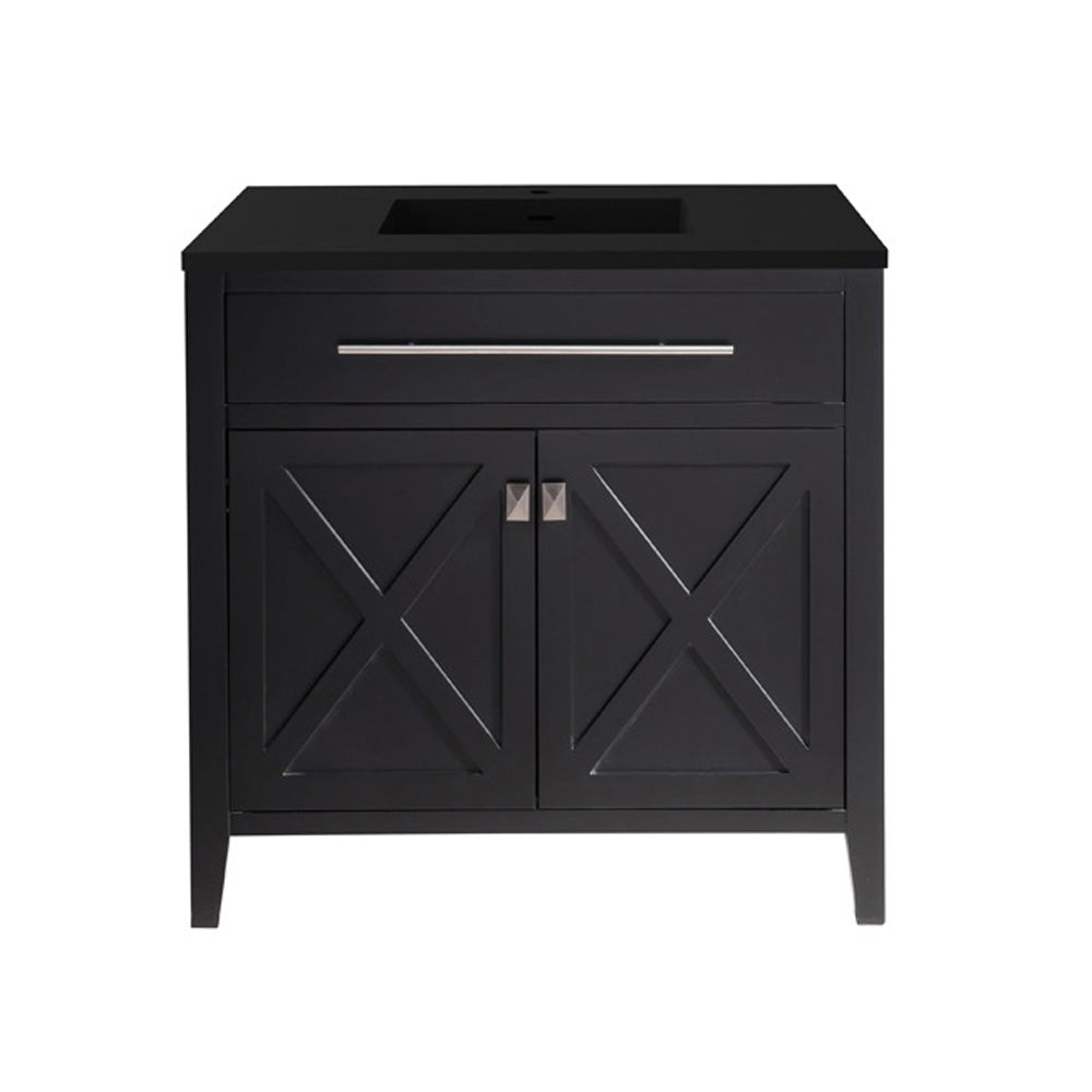 Wimbledon - 36 - Espresso Cabinet + Matte Black VIVA Stone Solid Surface Countertop