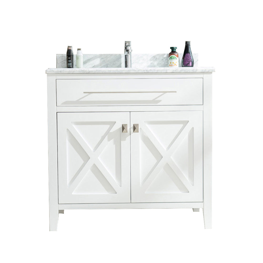 Wimbledon - 36 - White Cabinet + White Carrara Marble Countertop