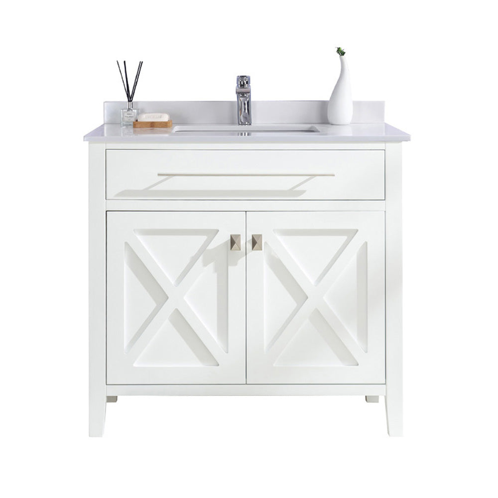 Wimbledon - 36 - White Cabinet + White Quartz Countertop