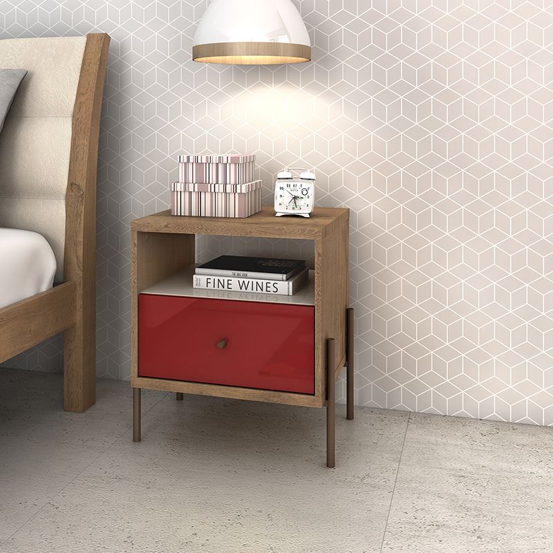 Joy 1-Full Extension Drawer Nightstand in Red