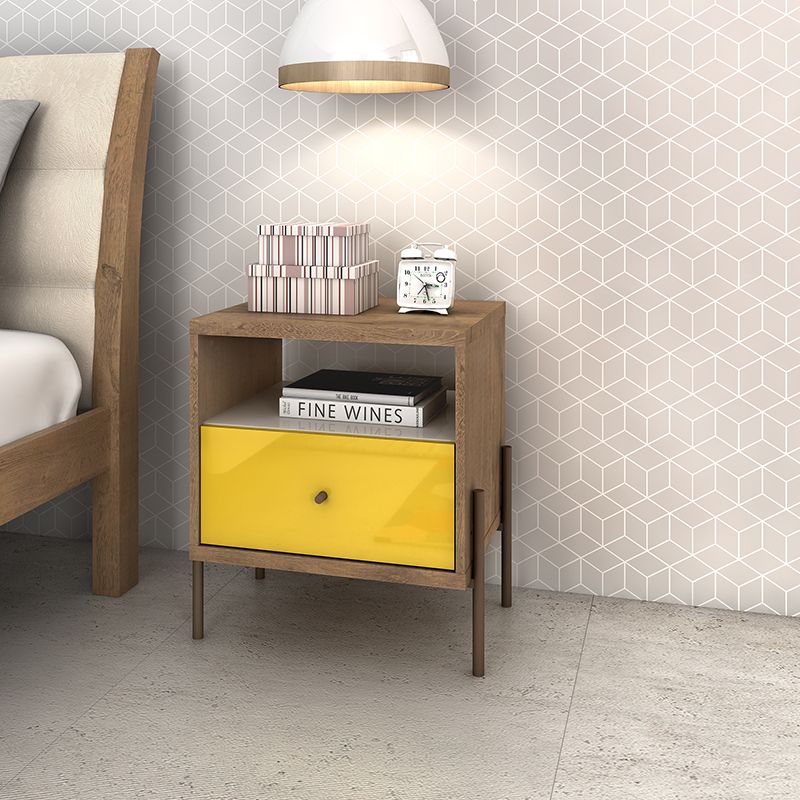 Joy 1-Full Extension Drawer Nightstand in Yellow