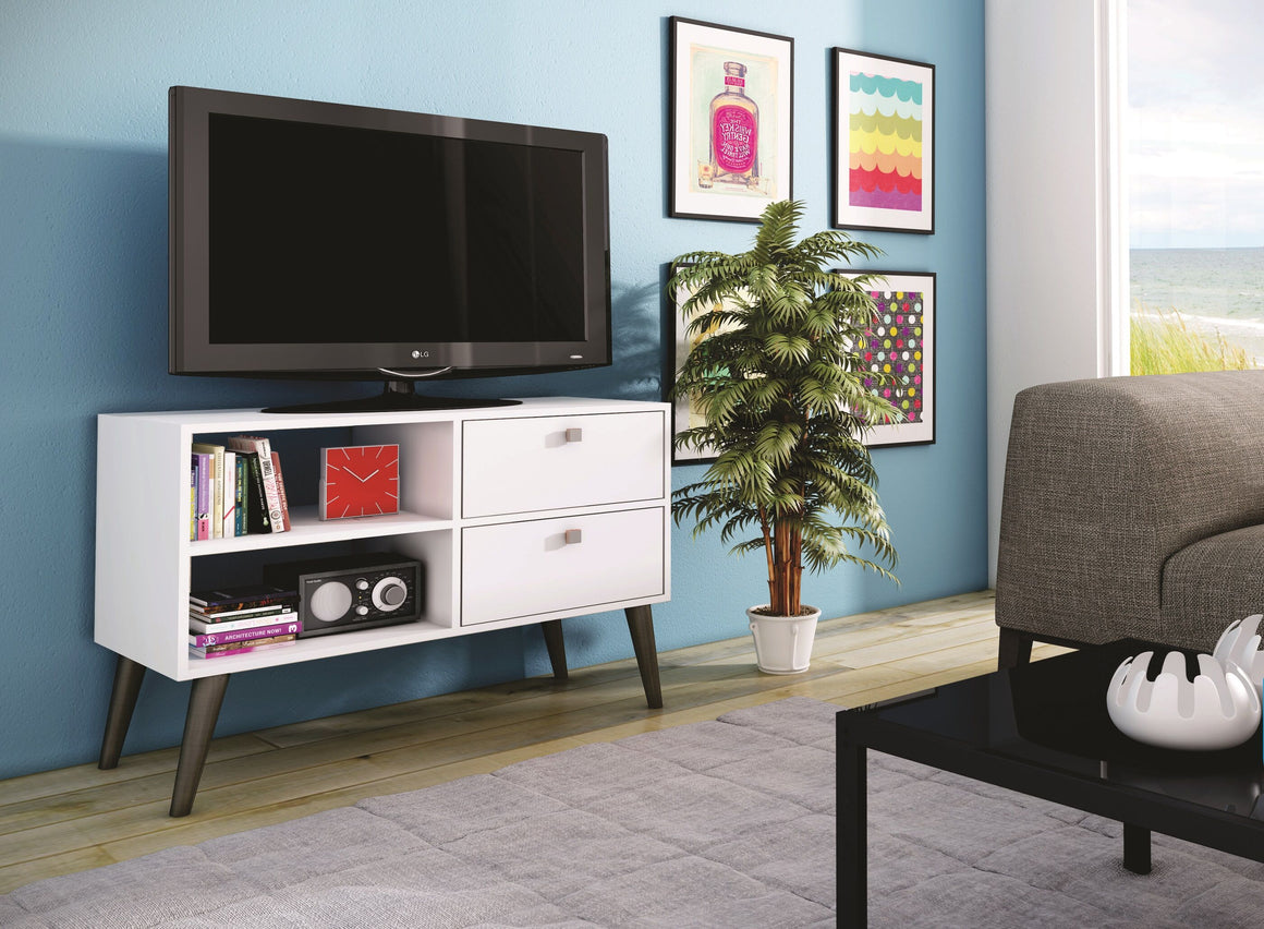 Dalarna TV Stand with 2 shelves in White