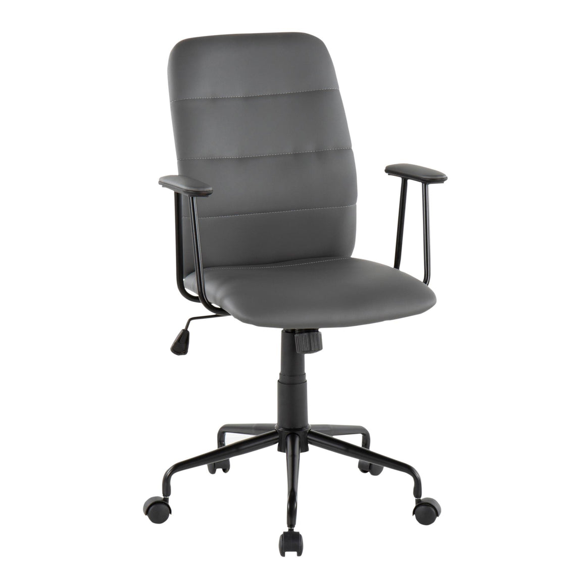 Fredrick Contemporary Office Chair in Grey Faux Leather by Lumisource