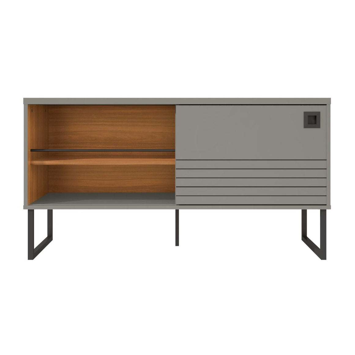 Loft 47.24 Modern TV Stand with Steel Legs in Grey and Wood