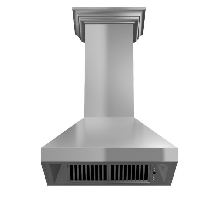 ZLINE 60 in. Wall Mount Range Hood in Stainless Steel with Crown Molding (597CRN-60)