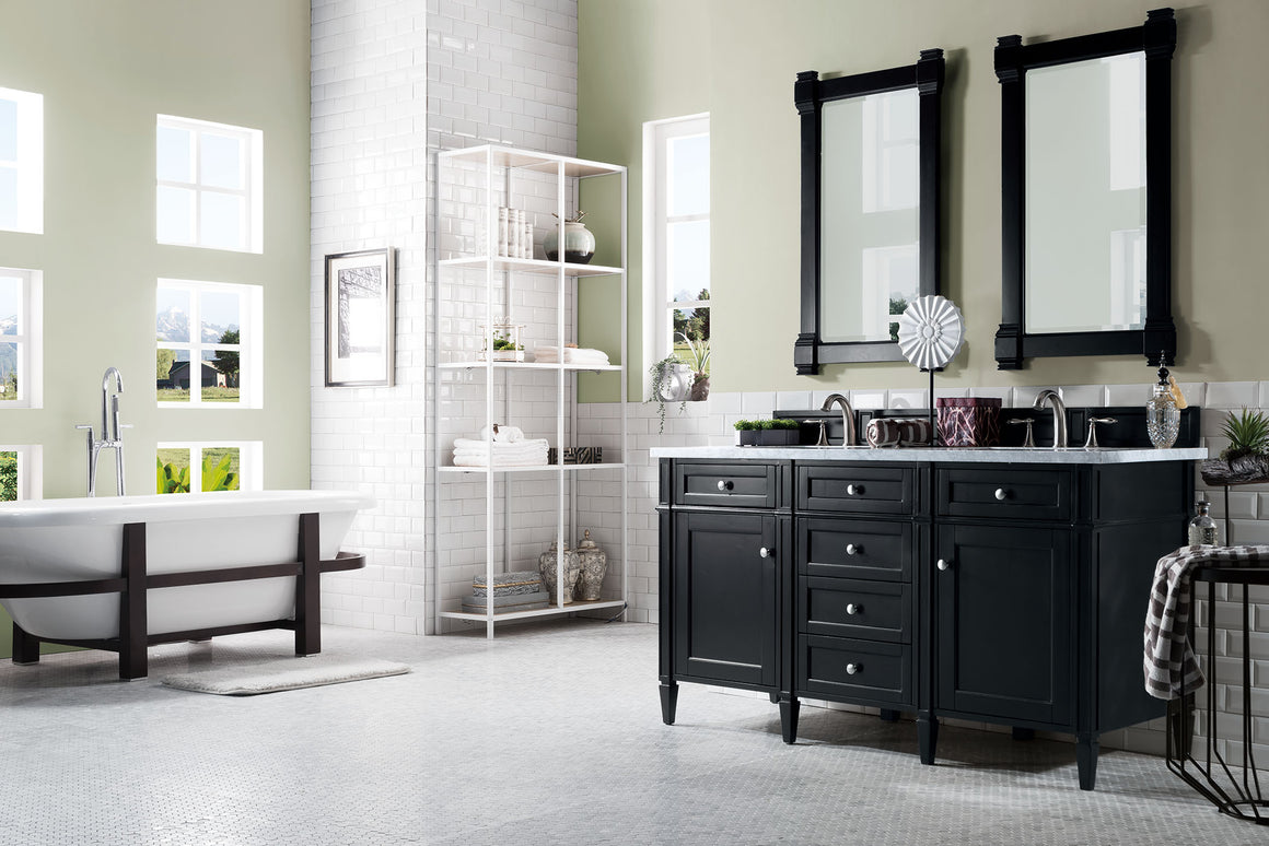 Brittany 60" Double Vanity, Black Onyx