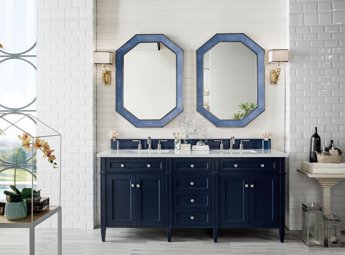 Brittany 72" Double Vanity in Victory Blue