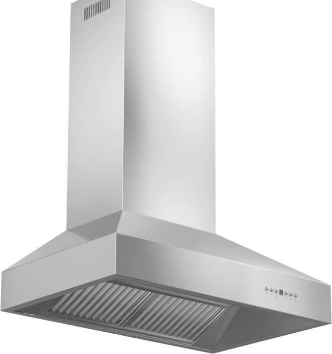 ZLINE 30 in. Professional Wall Mount Range Hood in Stainless Steel with Crown Molding (667CRN-30)
