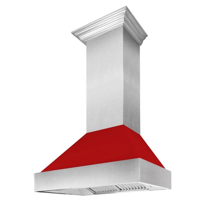 30" Snow Finish Range Hood with Red Matte Shell (8654RM-30)