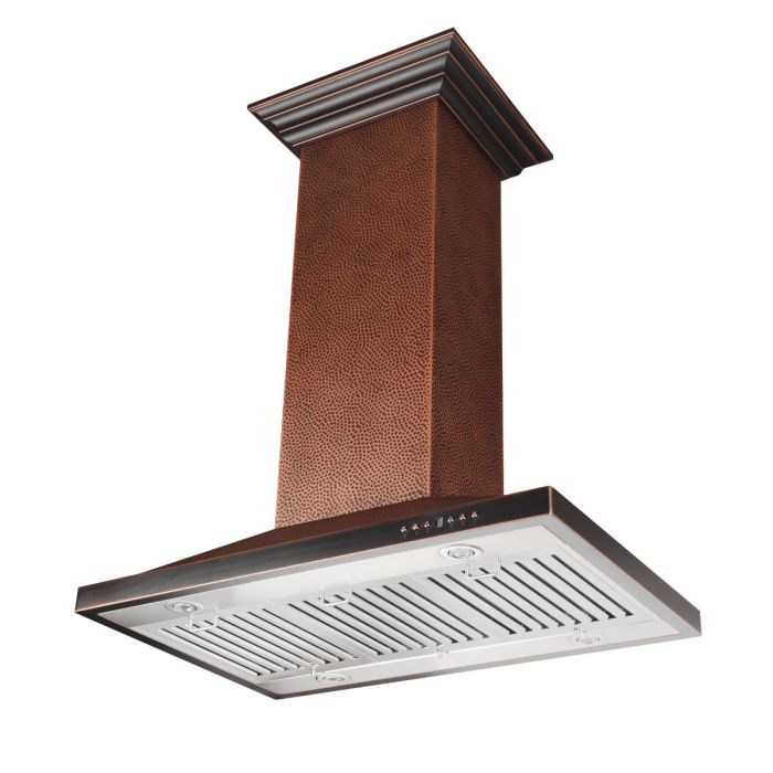 ZLINE 36 in. Designer Series Hand Hammered Copper Island Mount Range Hood (8GL2Hi-36)