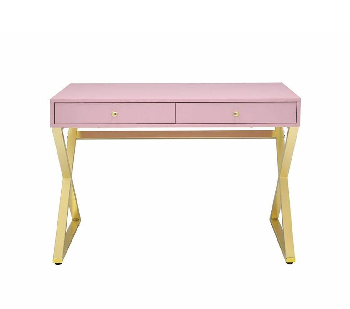 Coleen Pink & Gold Home Office Desk