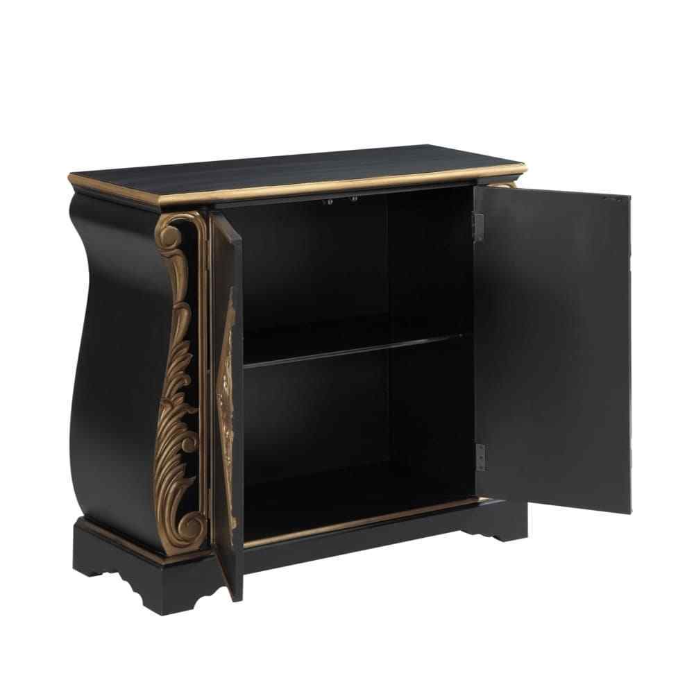 40" Oriental Accent Cabinet in Black and Gold Finish