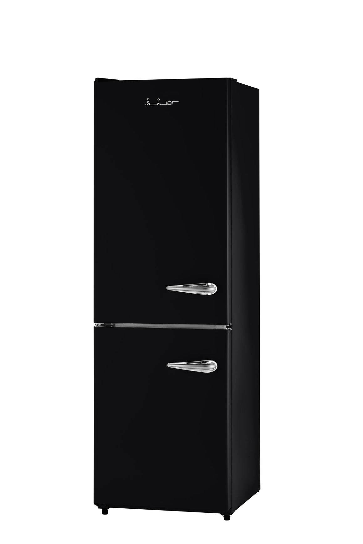 iio 11 Cu. Ft. Retro Refrigerator with Bottom Freezer in Black (Left Hinge)