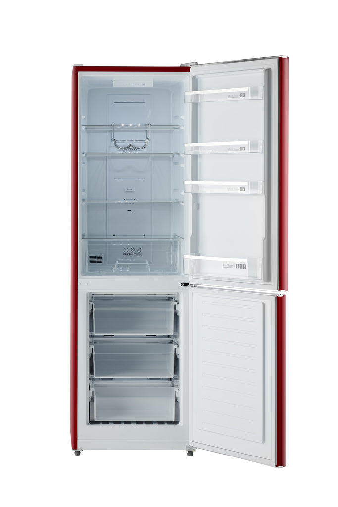 iio ALBR1372W-L 11 Cu. ft. Retro Frost Free Bottom Freezer Refrigerator in Cream, Energy Star (Left Hinge)