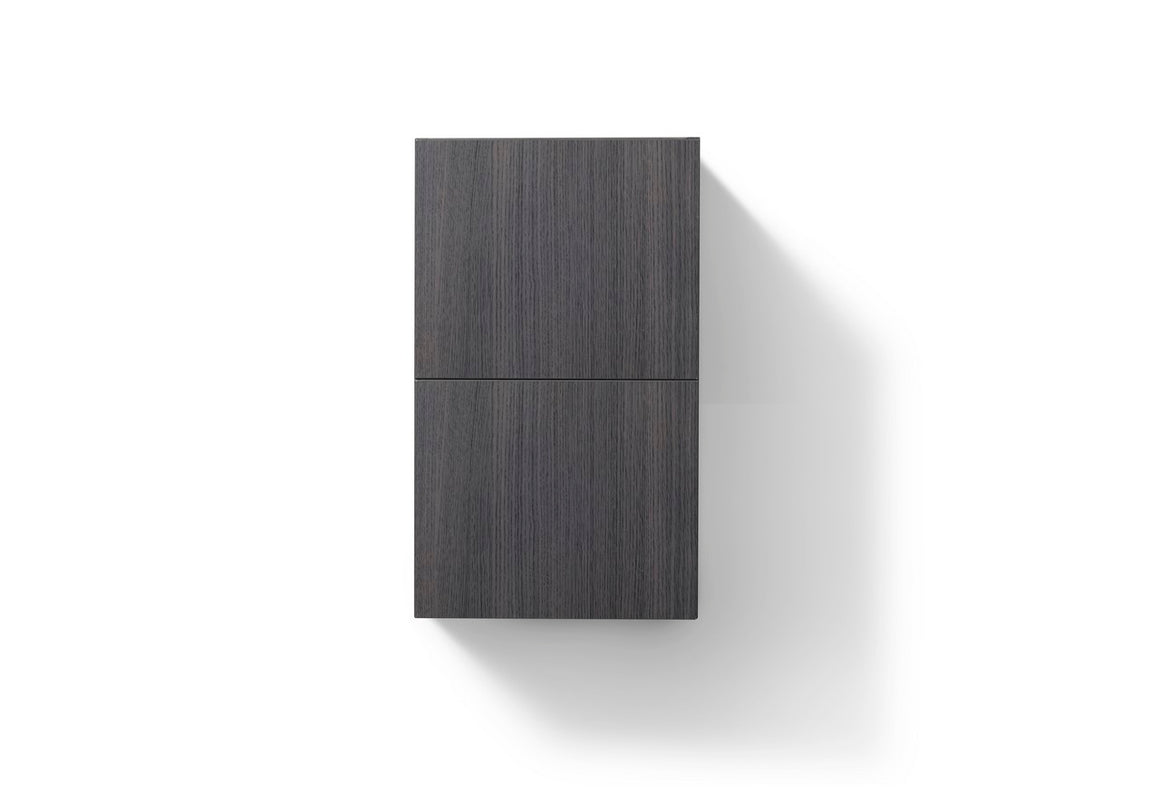 Bliss 14" Wide by 24" High Linen Side Cabinet With One Door in High Gloss Gray Oak Finish