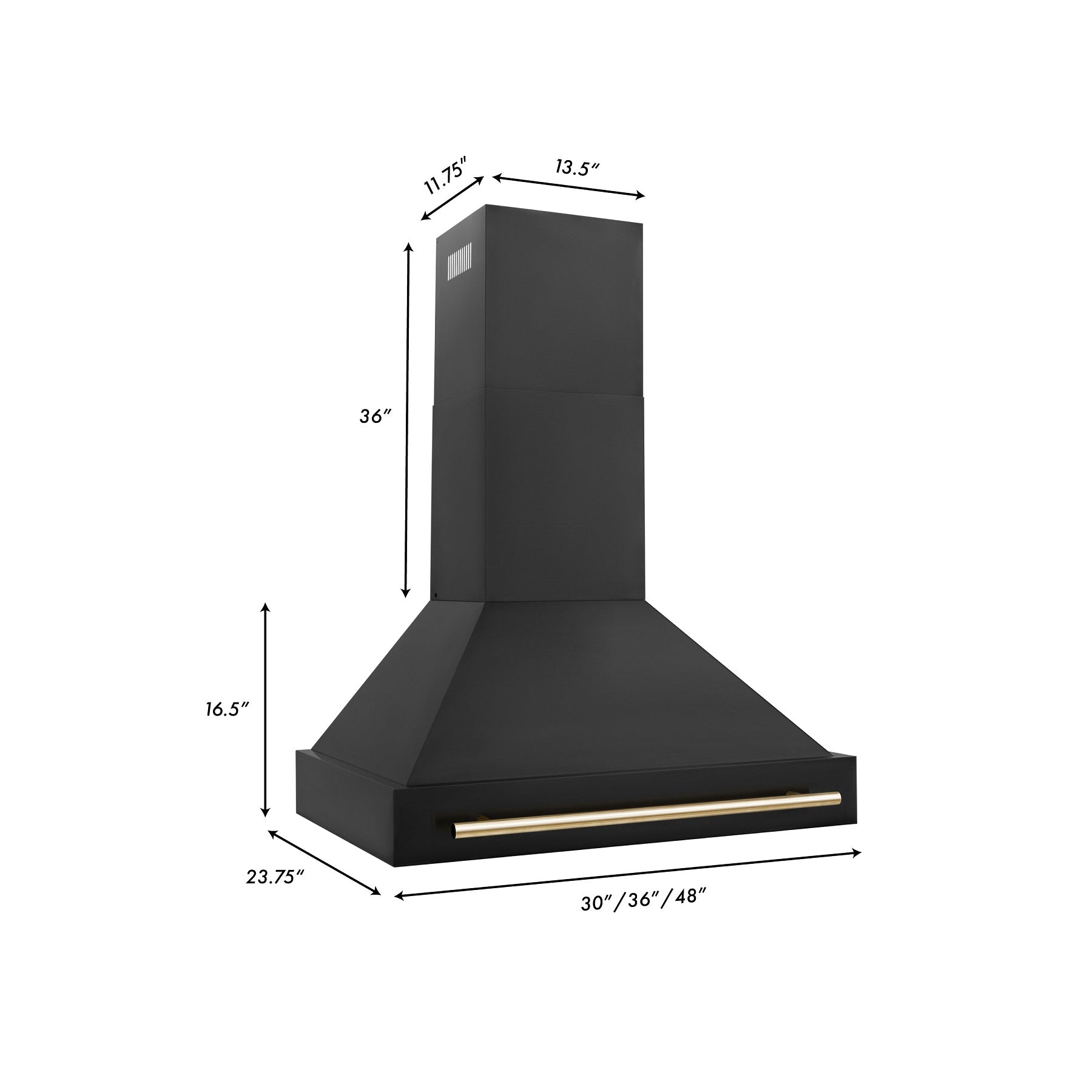 ZLINE 36 Autograph Edition Black Stainless Steel Range Hood with Gold -  HouseTie