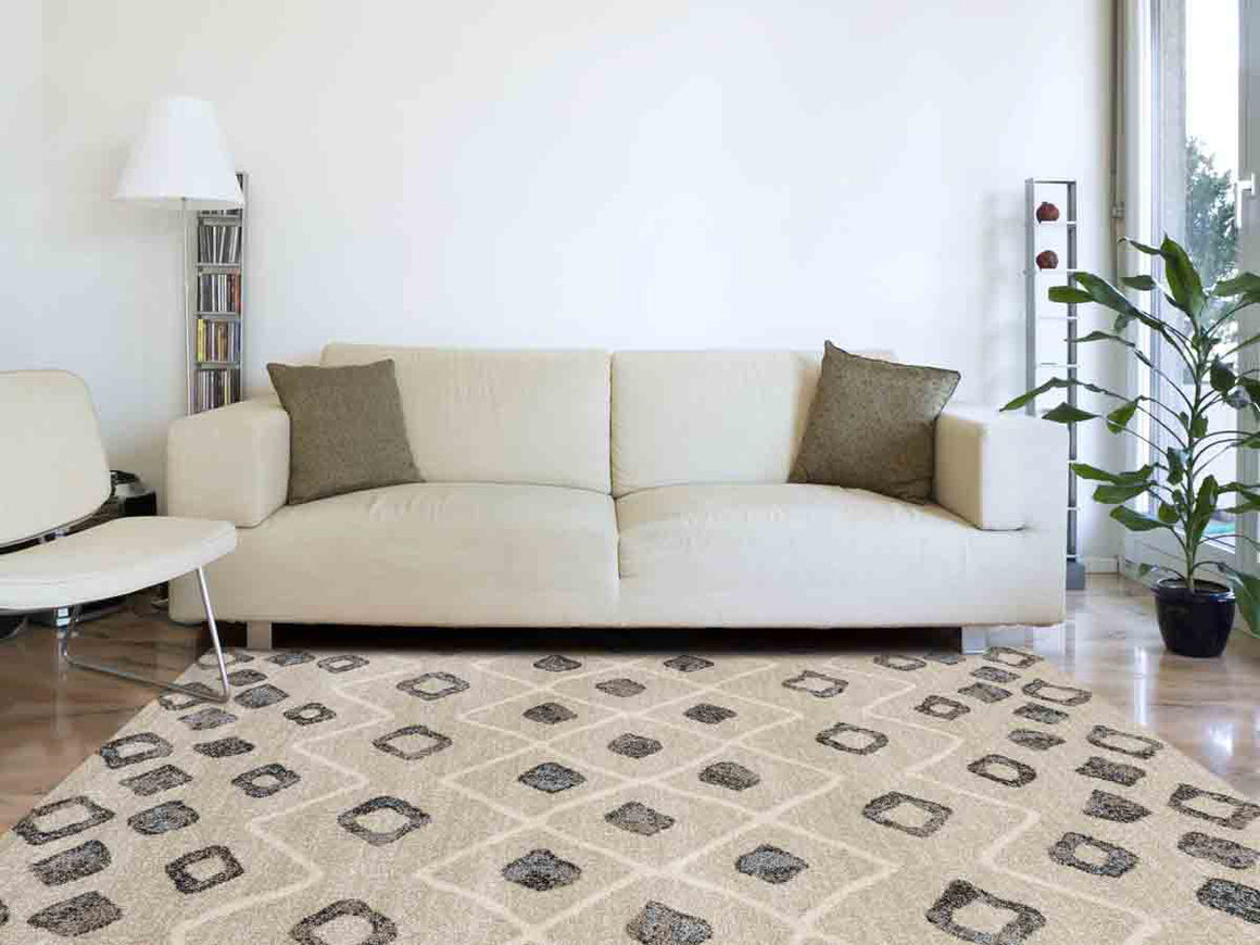 Caribe Modern Beige Power-Loomed Rug 5'x7'9"