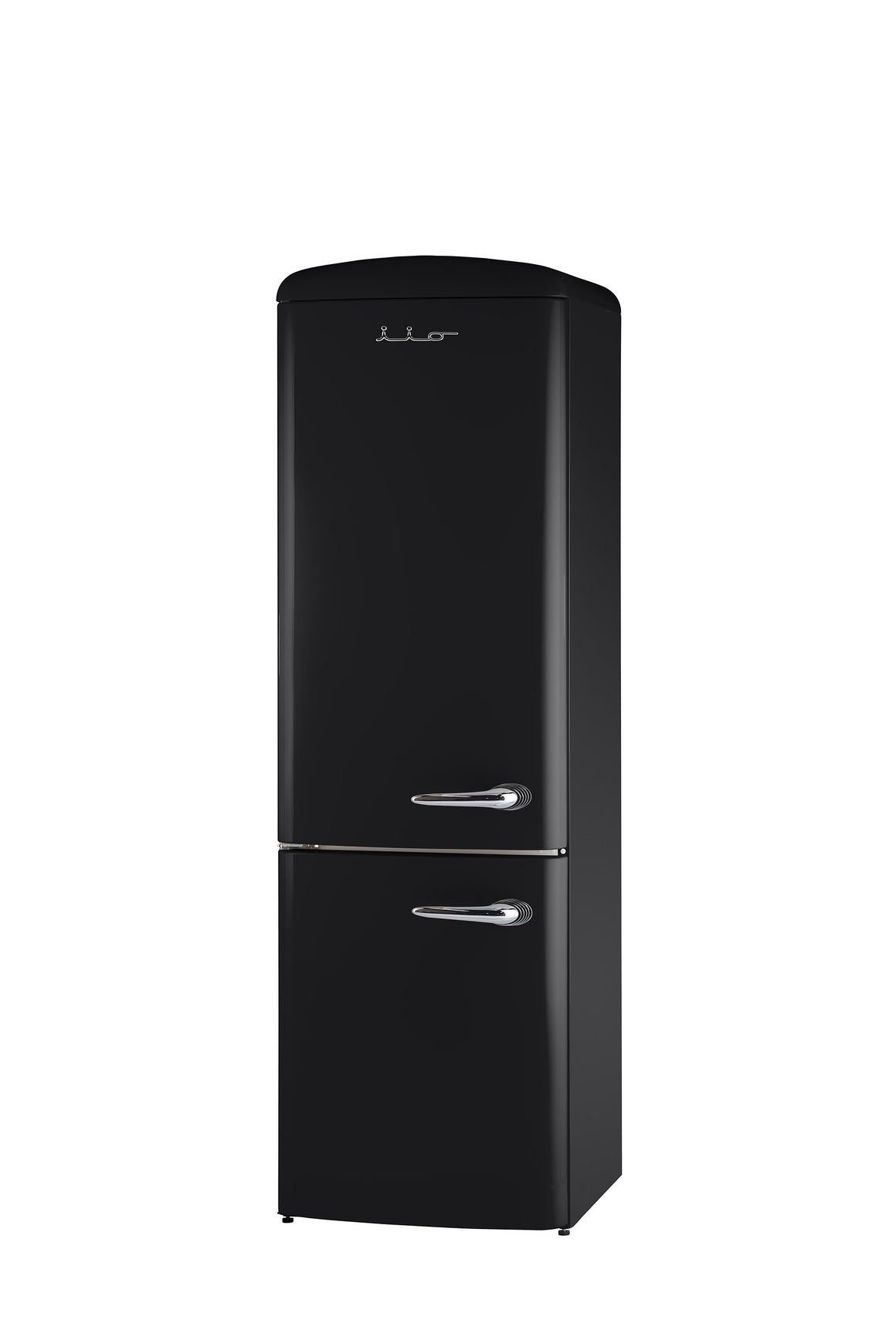 iio 12 Cu. Ft. Retro Refrigerator with Bottom Freezer in Black (Left Hinge)