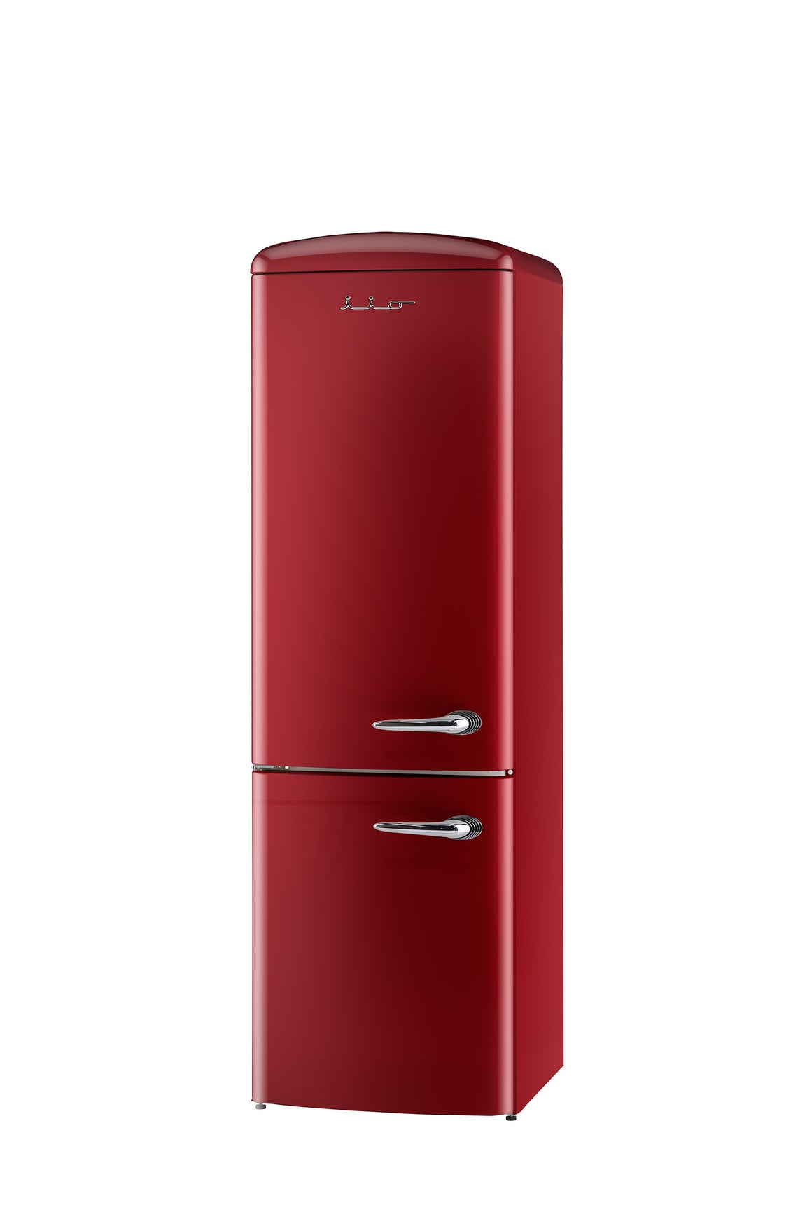 iio 12 Cu. Ft. Retro Refrigerator with Bottom Freezer in Bordeaux (Left Hinge)