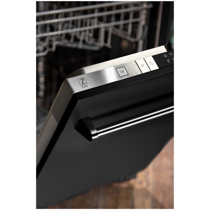 24 IN. Top Control Dishwasher in Black Matte with Stainless Steel Tub and Traditional Style Handle