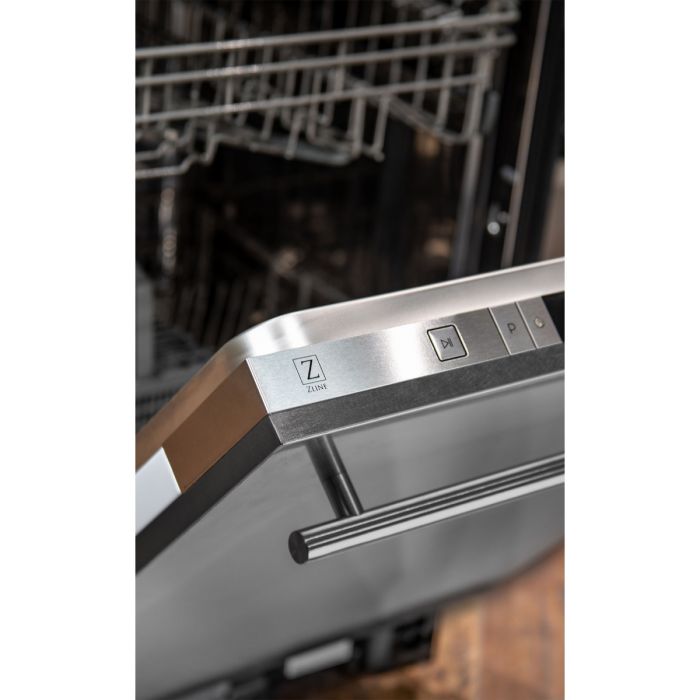 24 in. Top Control Dishwasher in Snow Finished Stainless Steel with Stainless Steel Tub and Modern Style Handle