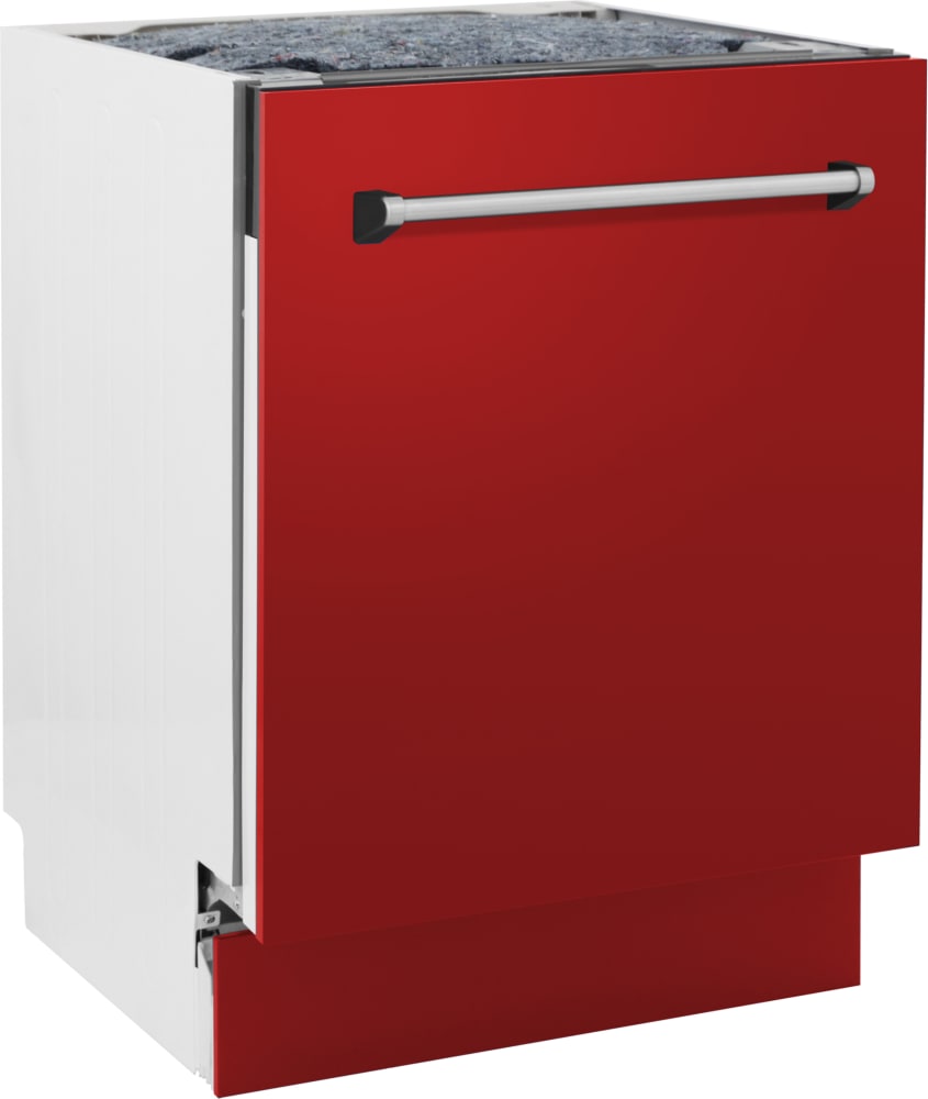24" Top Control Tall Tub Dishwasher in Red Matte with Stainless Steel Tub and 3rd Rack (DWV-RM-24)
