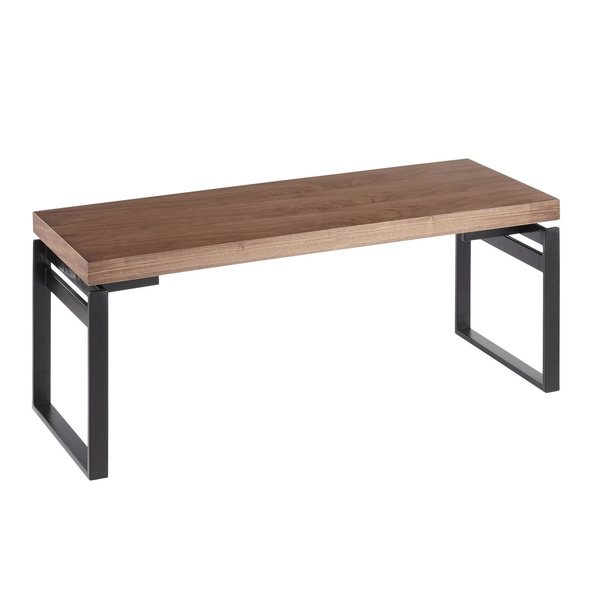 Drift Industrial Bench in Black Metal and Walnut Wood by LumiSource