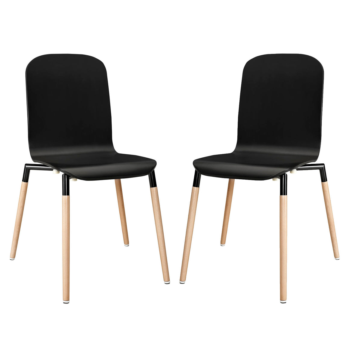 Stack Dining Chairs Wood Set of 2