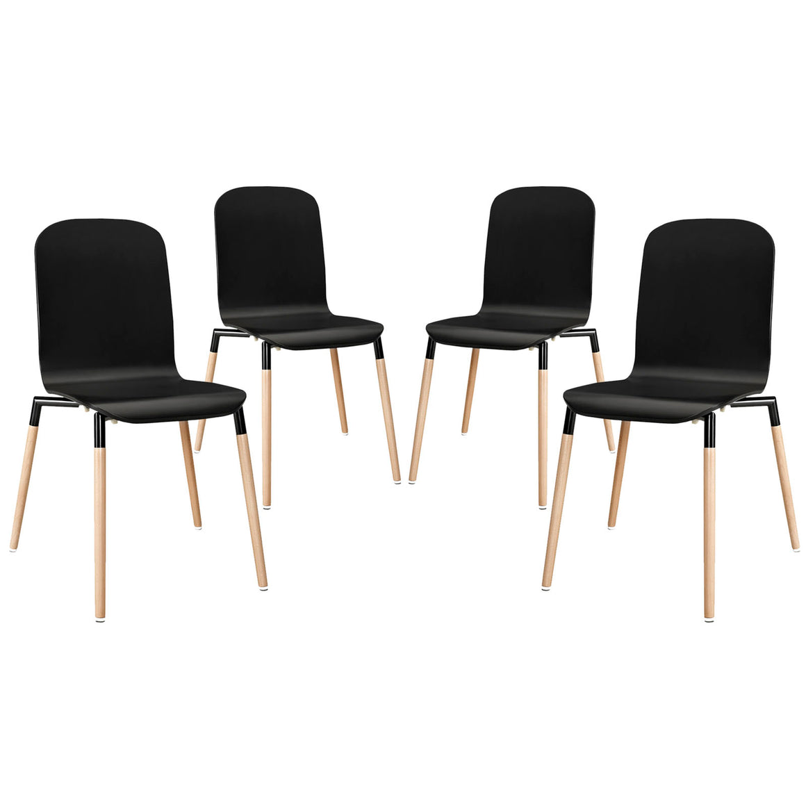 Stack Dining Chairs Wood Set of 4