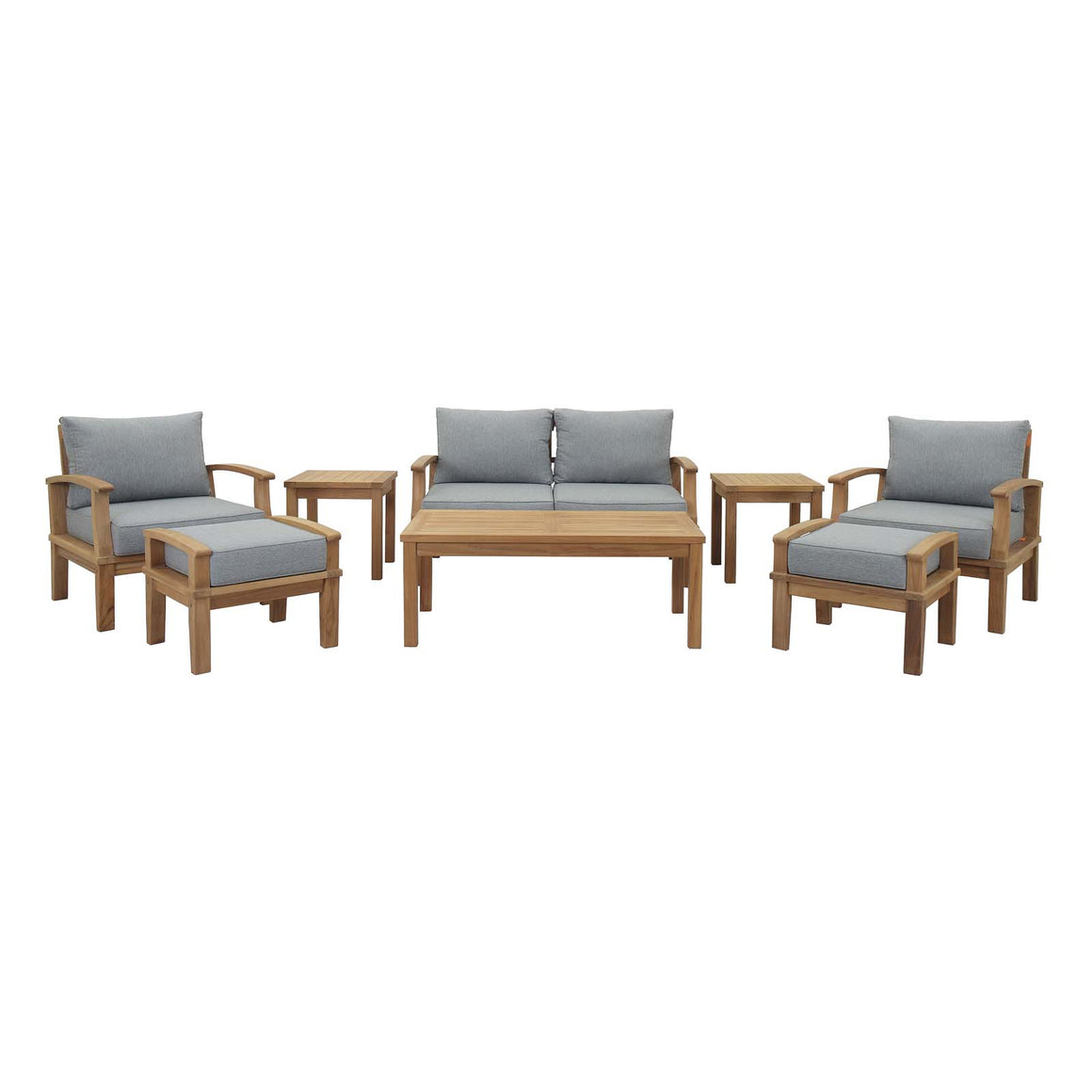 Marina 8 Piece Outdoor Patio Teak Set In Natural