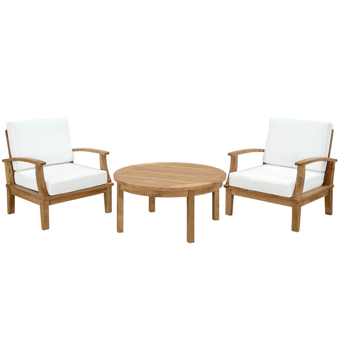 Marina 3 Piece Outdoor Patio Teak Set In Natural