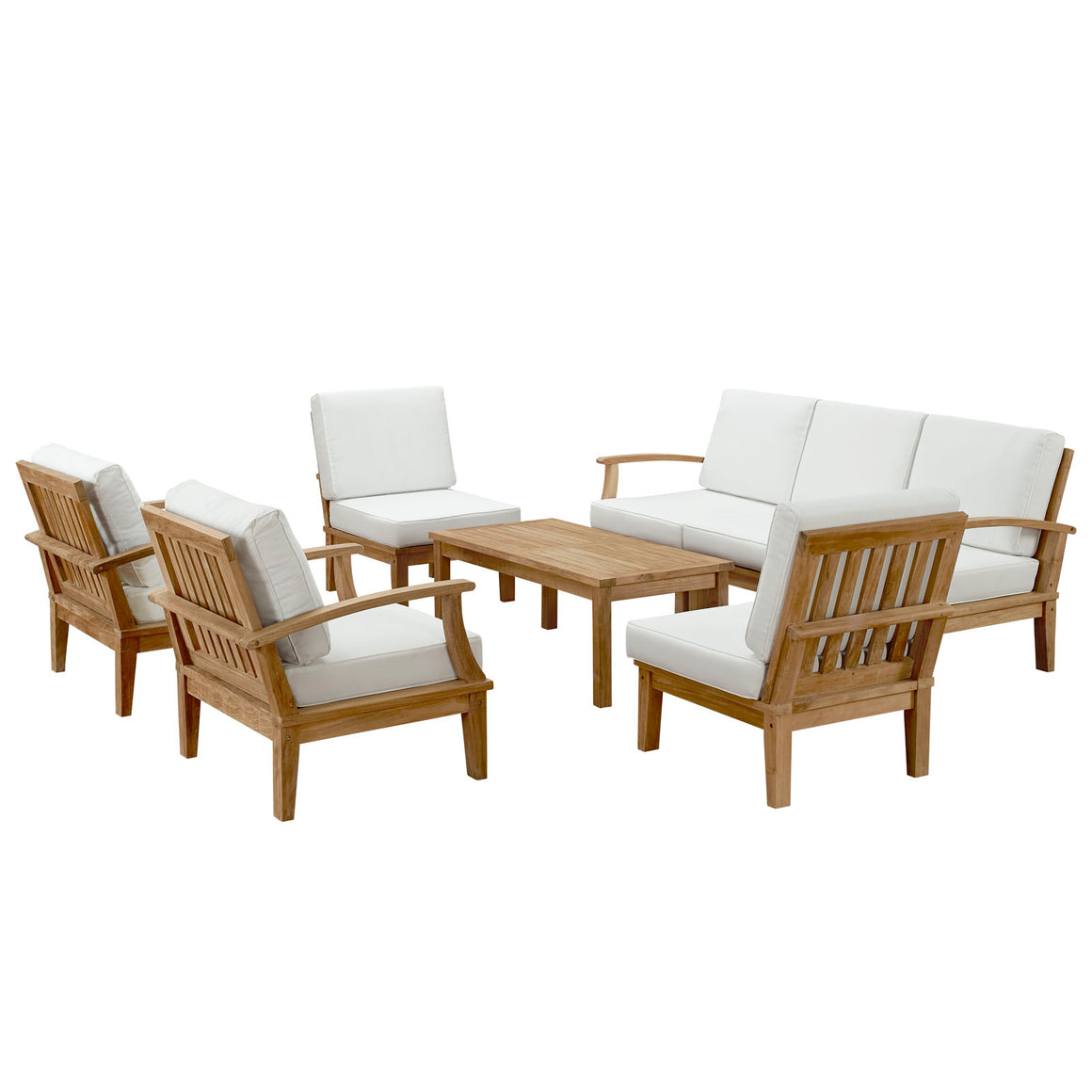 Marina  8 Piece Outdoor Patio Teak Set In Natural