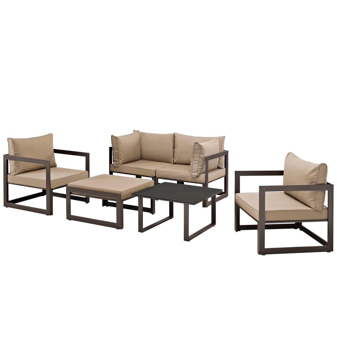 Fortuna 6 Piece Outdoor Patio Sectional  Sofa Set