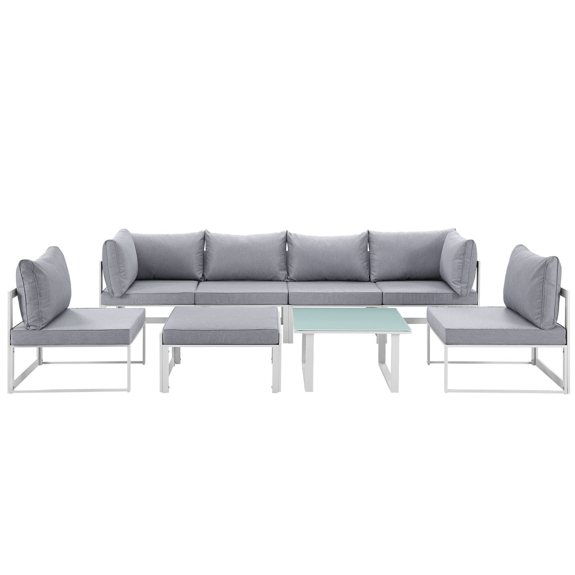 Fortuna 8 Piece Outdoor  Patio Sectional Sofa Set