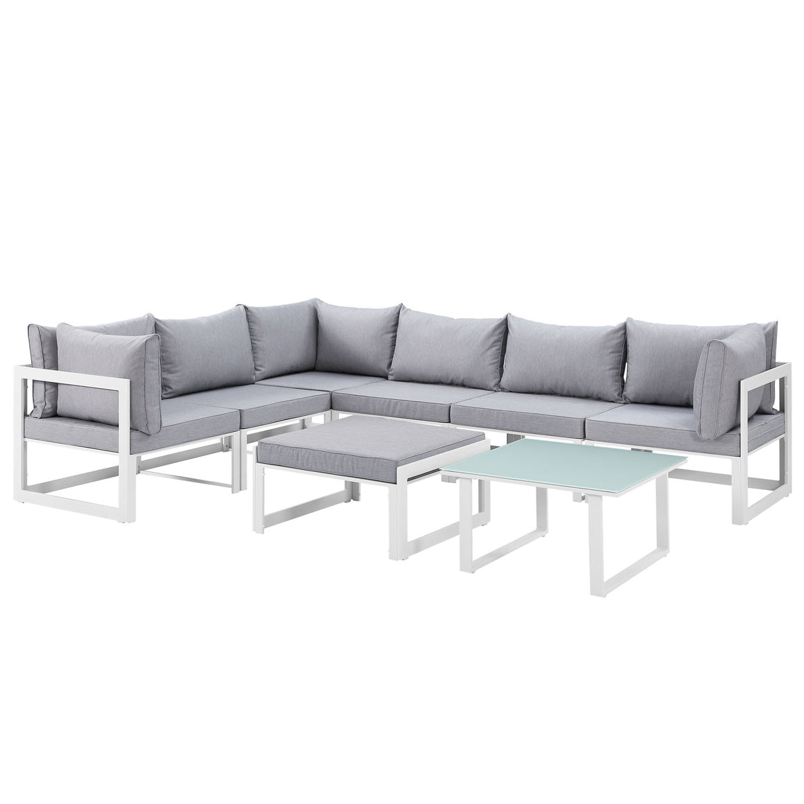 Fortuna 8 Piece  Outdoor Patio Sectional Sofa Set