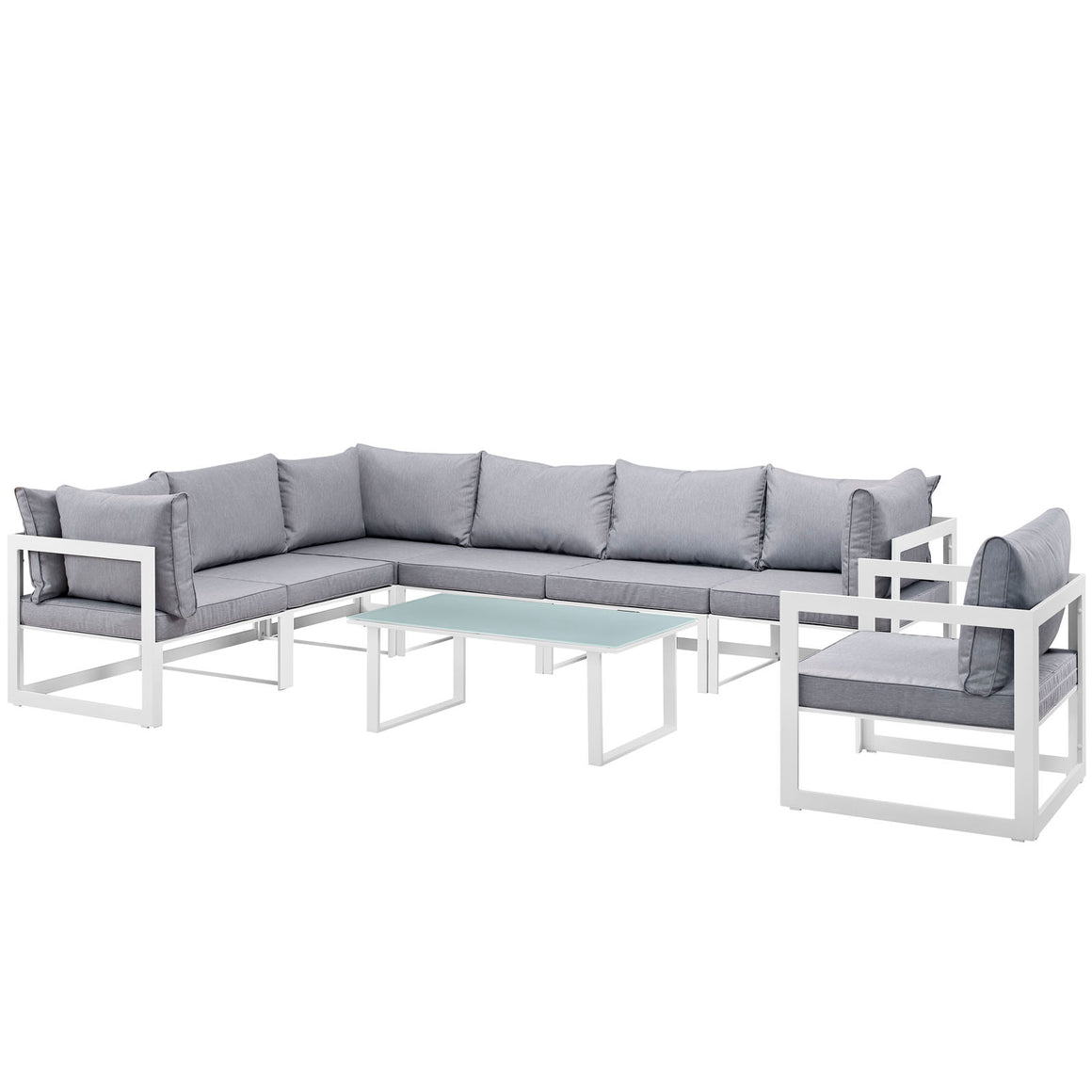 Fortuna  8 Piece Outdoor Patio Sectional Sofa Set