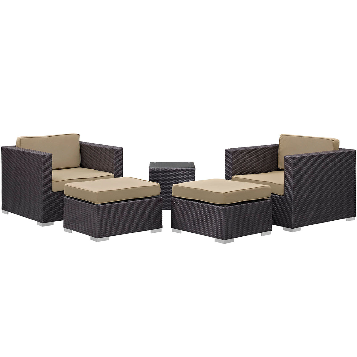 Convene 5 Piece Outdoor  Patio Sectional Set