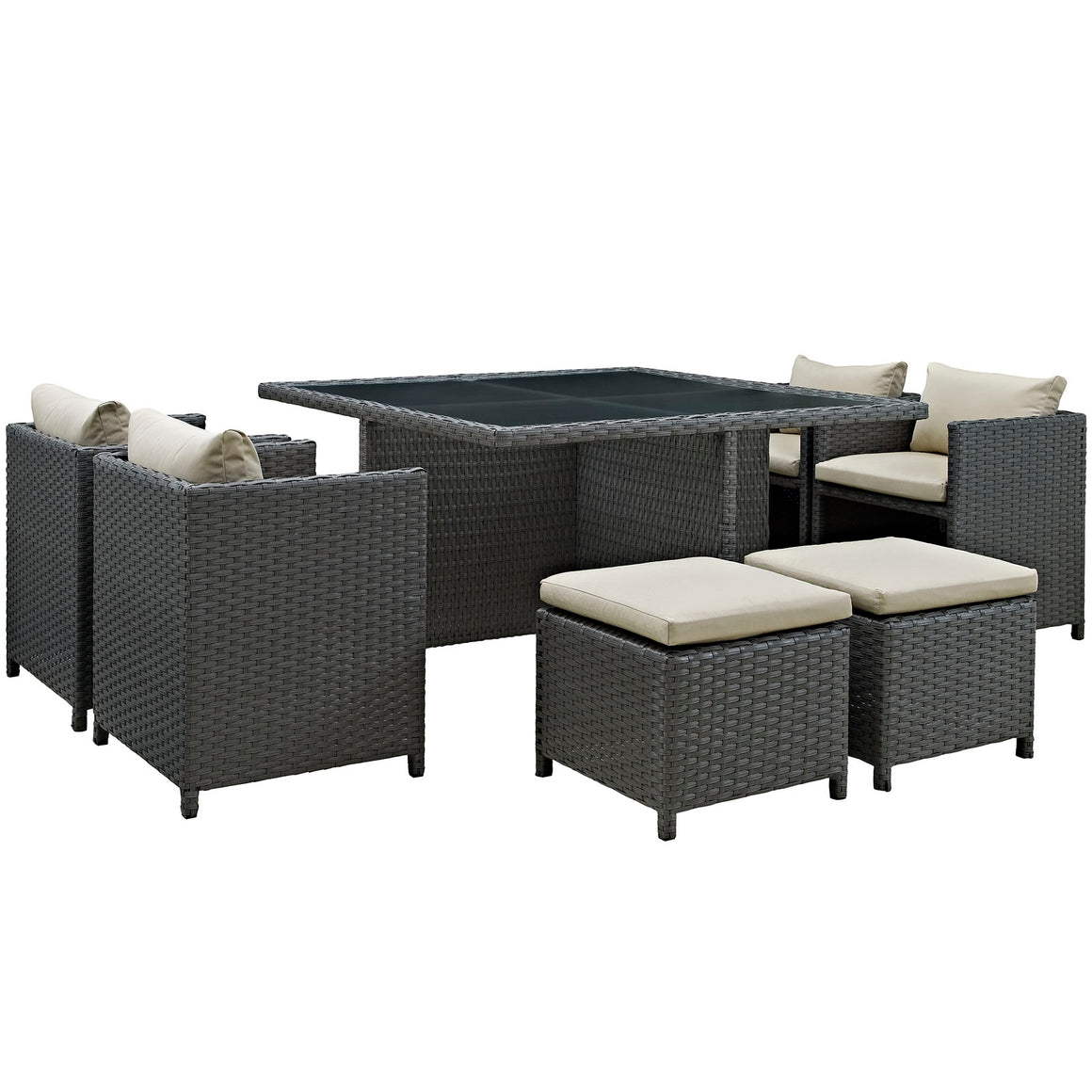 Sojourn  9 Piece Outdoor Patio Sunbrella® Dining Set