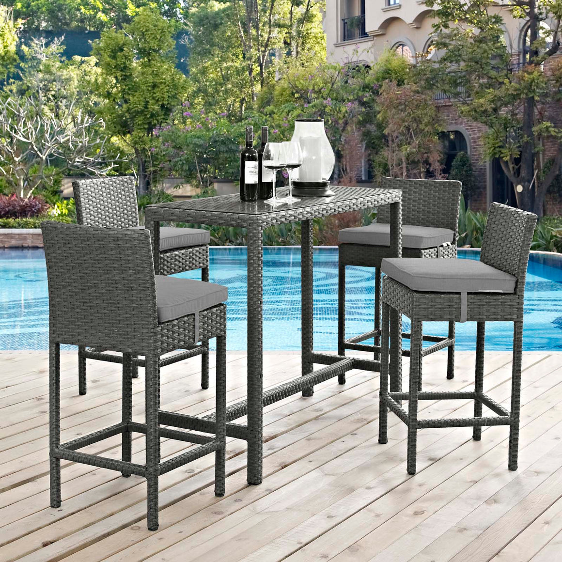 Sojourn  5 Piece Outdoor Patio Sunbrella® Pub Set