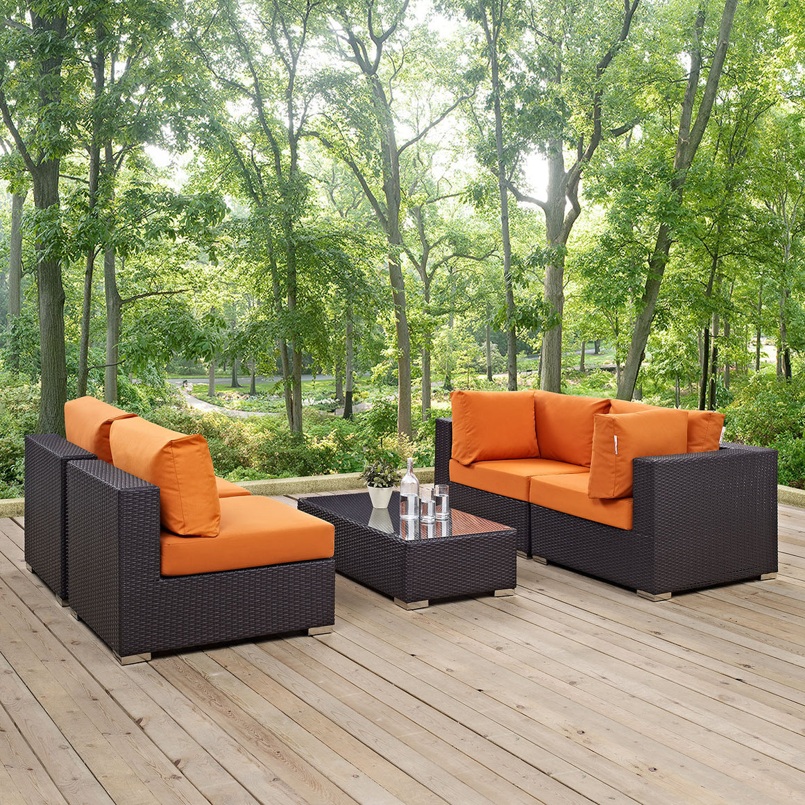 Convene 5 Piece Outdoor Patio  Sectional Set