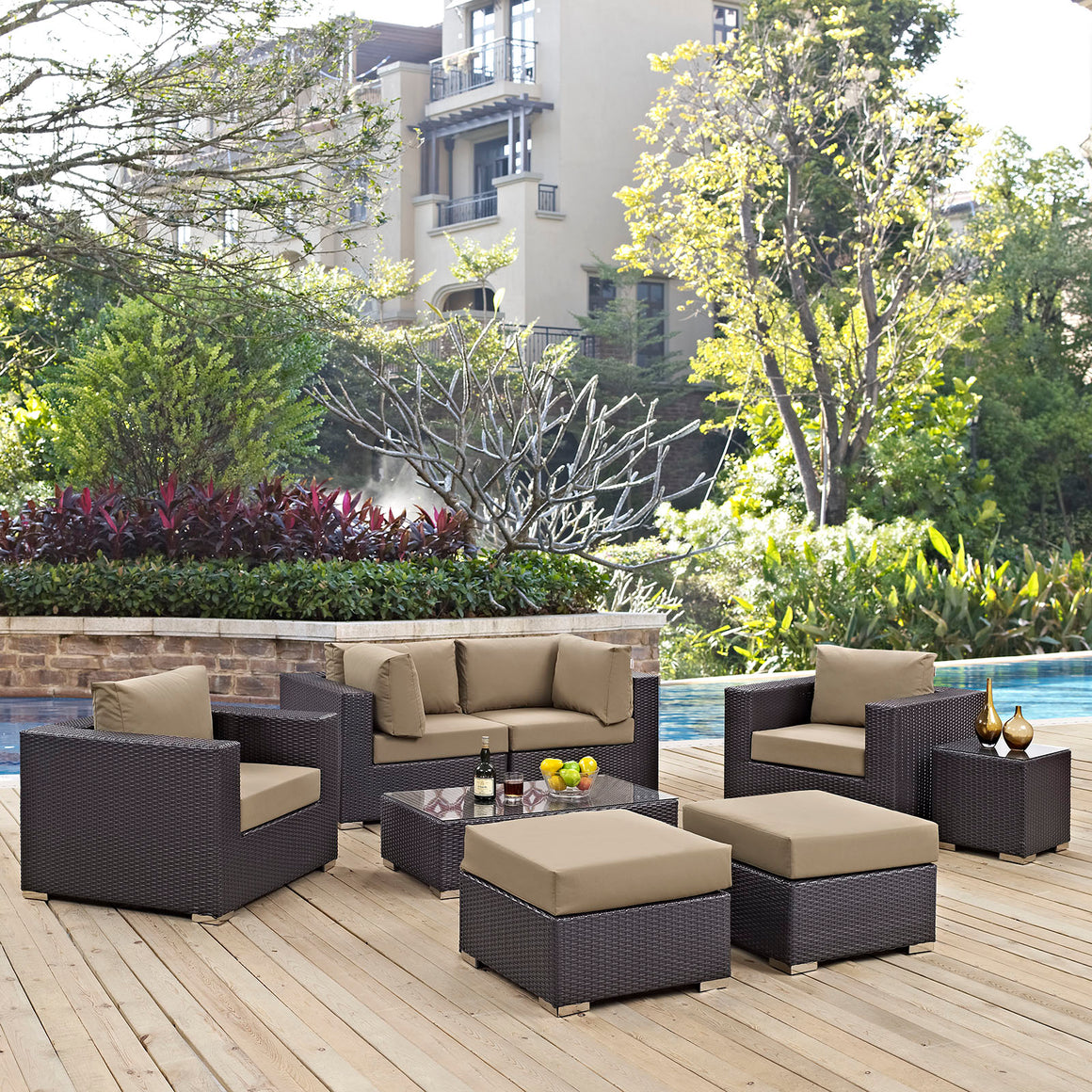 Convene  8 Piece Outdoor Patio Sectional Set