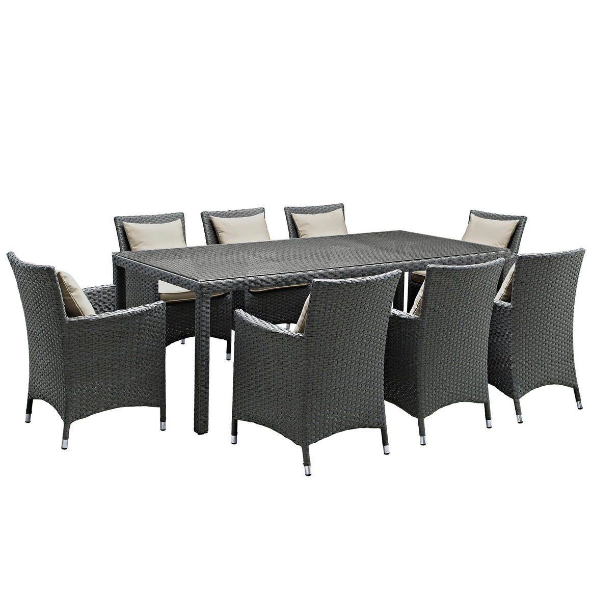 Sojourn 9 Piece Outdoor Patio Sunbrella® Dining Set