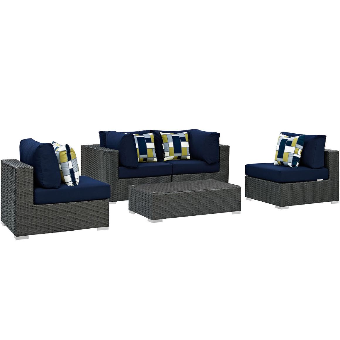 Sojourn 5  Piece Outdoor Patio Sunbrella® Sectional Set