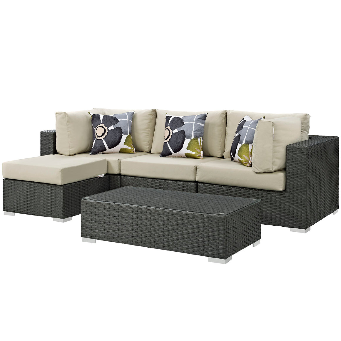 Sojourn  5 Piece Outdoor Patio Sunbrella® Sectional Set