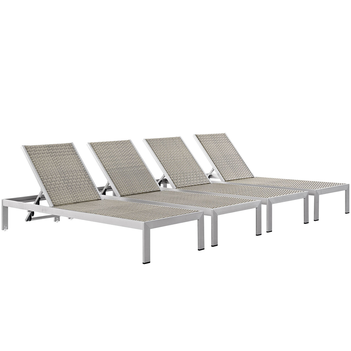 Shore Chaise Outdoor Patio Aluminum  Set of 4