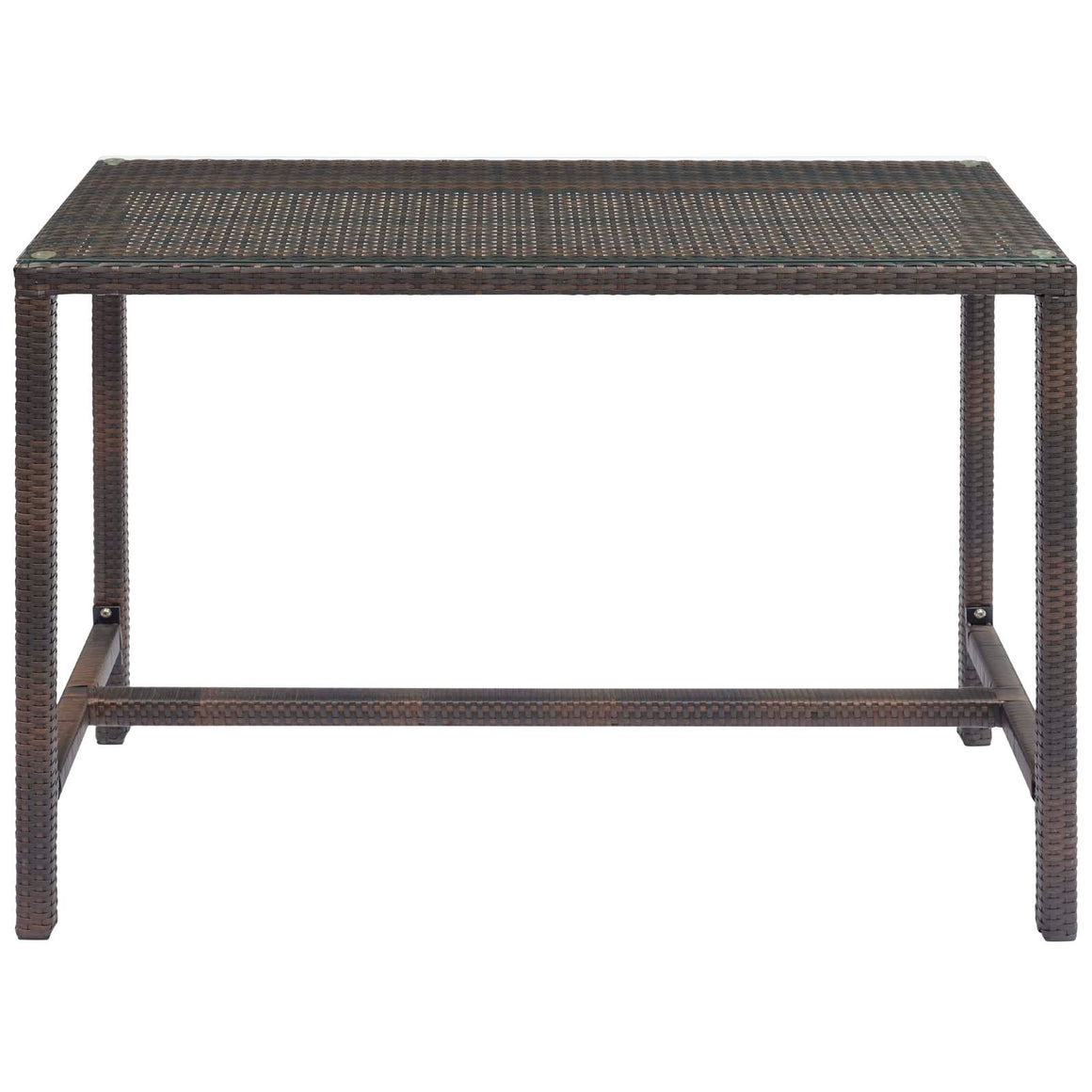 Conduit Outdoor Patio Wicker Rattan Large Bar Table in Brown