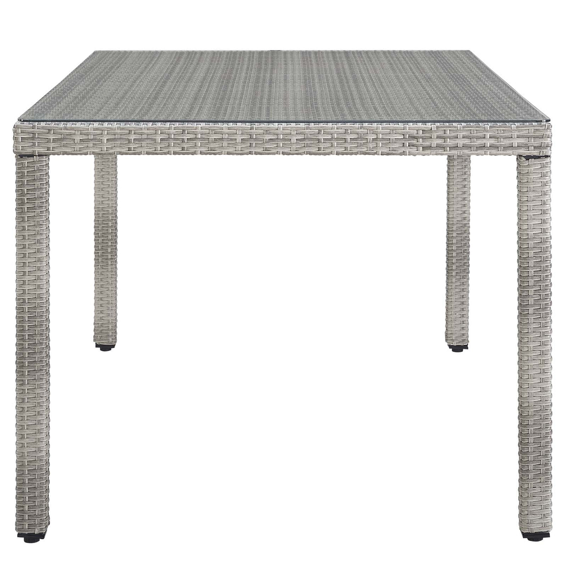 Aura 68" Wicker Rattan Dining Table in Gray