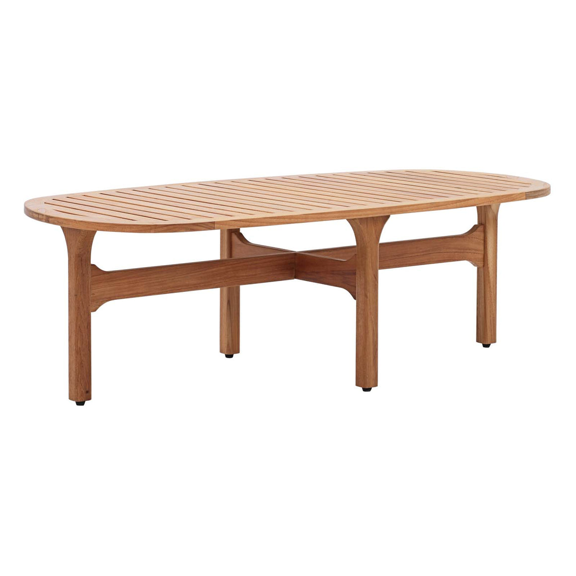 Saratoga Outdoor Patio Premium Grade A Teak Wood Oval Coffee Table In Natural
