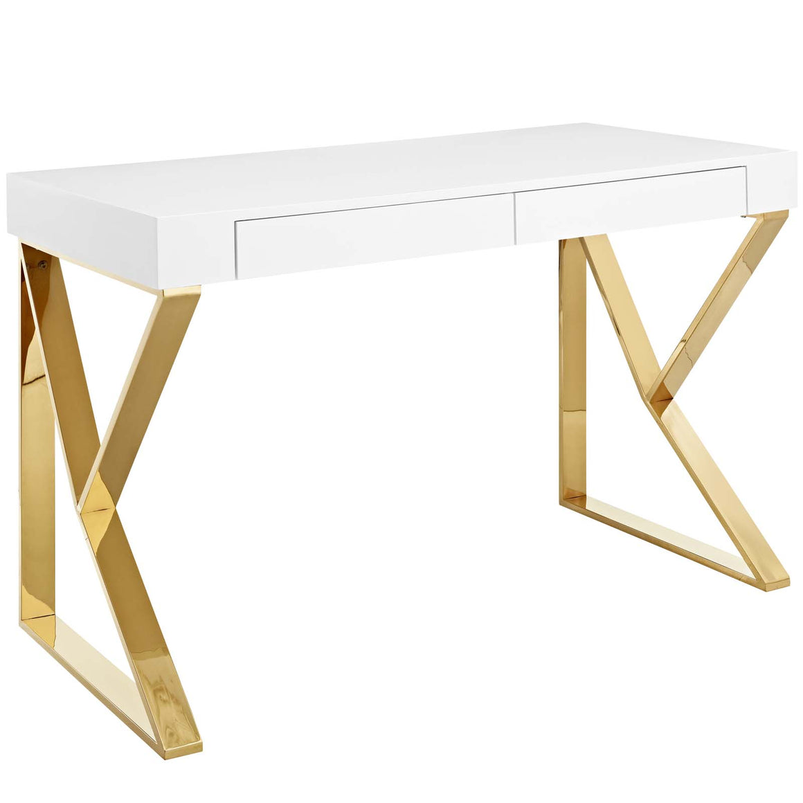 Adjacent Desk in White Gold